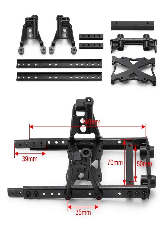 QUE-T RC 6x6 Steel Body Chassis Frame Kit for 1/10 RC Axial SCX10 Crawler Car - Image 2
